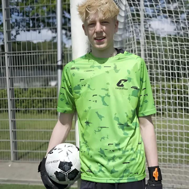 Actual product image Catch & Keep Trikot Green Camou Torwarttrikot Gr. XL Kurzarm Fussball Shirt (XL)