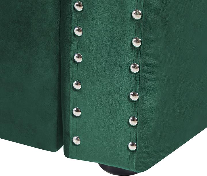 Actual product image Beliani Daybed extendable velvet fabric green slatted frame 90 x 200 cm GASSIN (90 x 200 cm)