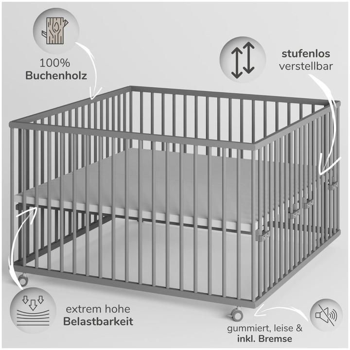 Produktbild Sämann Premium Laufgitter mit Schlupfsprossen (120 cm, 120 cm, Buche)