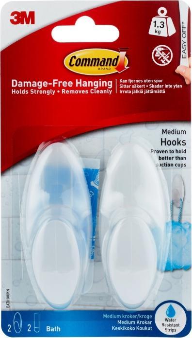 3M Bath Hook Command Bath18ukn 2pcs
