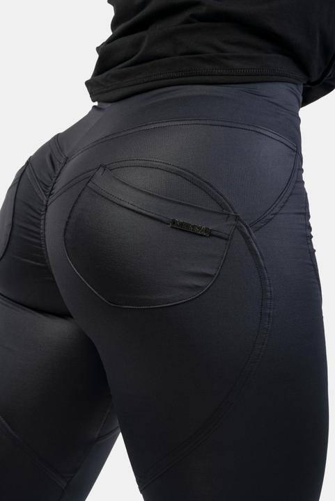 Produktbild Nebbia High Waist Glossy Look Bubble Butt Pants 586 volcanic black (XS)