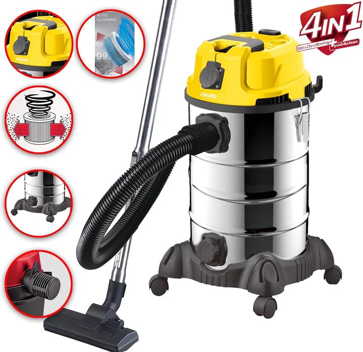 Produktbild DMS Industriestaubsauger mit 2300 Watt Gelb (Nass-Trockensauger)