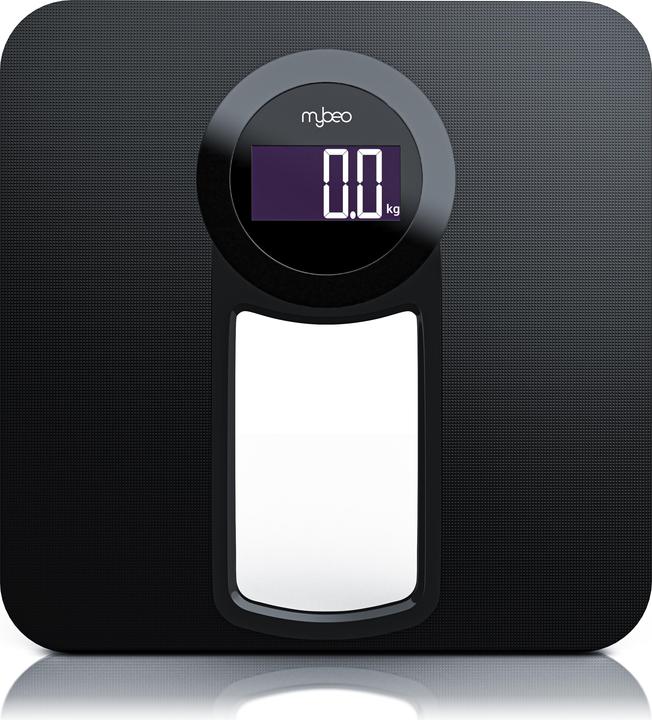 Mybeo Digitale Körperwaage, Badezimmer Waage mit 6 mm Sicherheitsglas, Glas Personenwaage mit LCD Anzeige (150 kg)