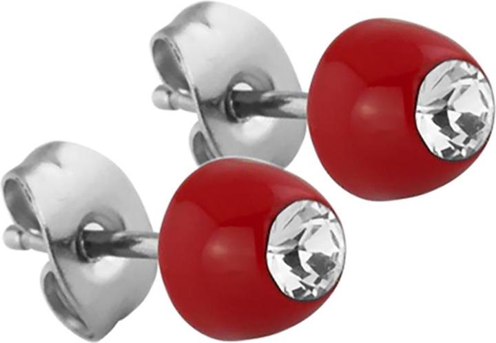 Star Piercing Ohrstecker Fire Red mit Swarovski Kristall silber (Chirurgenstahl 316L, ohne Messing)