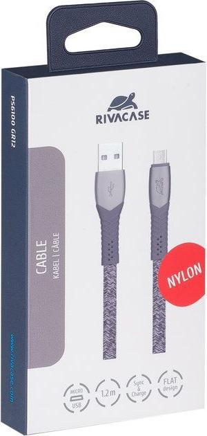 Image du produit Rivacase CÂBLE USB-C VERS USB2.0 /GREY PS6102 GR12 (1.20 m, USB 2.0)