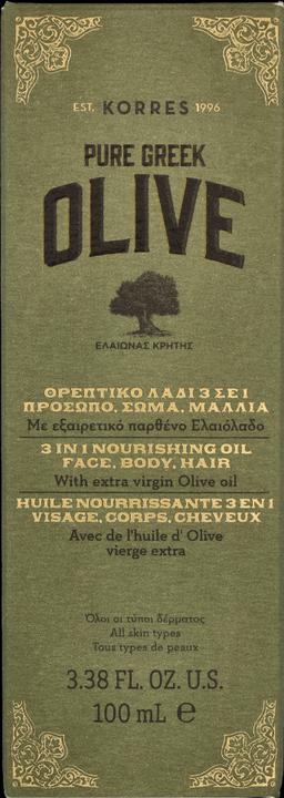 Actual product image Korres Olive Nourishing 3 in 1 Oil (Body oil, 100 ml)