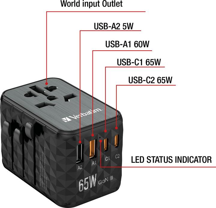 Produktbild Verbatim Universal-Reiseadapter