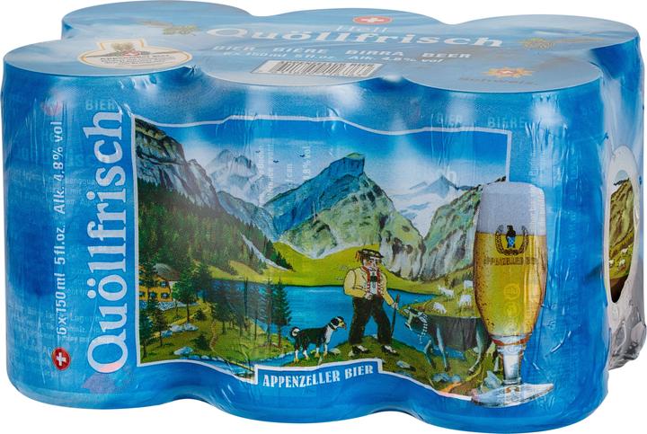 Produktbild Appenzeller Bier Bier Quöllfrisch 6 x 0.15 l (6 x 15 cl)