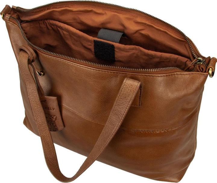 Immagine prodotto Burkely Borsa shopper Norah naturale in pelle con scomparto per laptop da 36 cm (10 l)