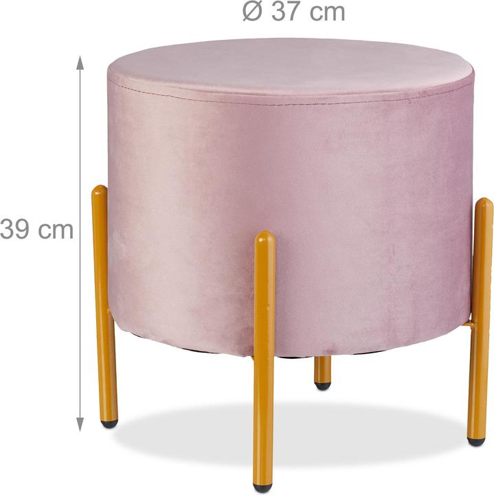Actual product image Relaxdays velvet pouf