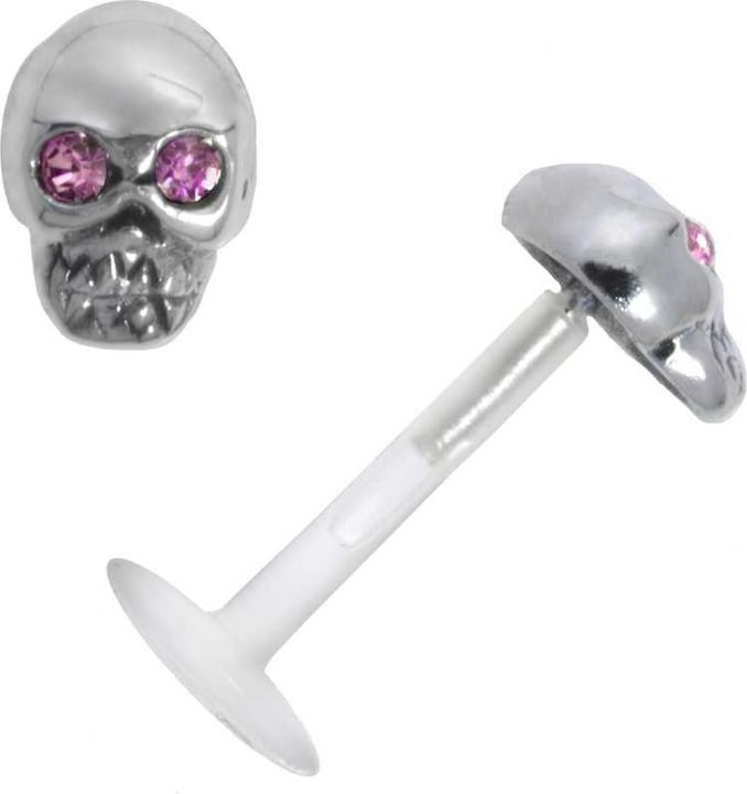 Bijouteria Piercing für Lippe/Tragus (Silber 925, Bioplast, Kristall)
