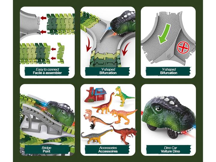 Image du produit VR Shinecon Circuit de voitures électriques Jurassic Univers, modulaire, 237 pièces
