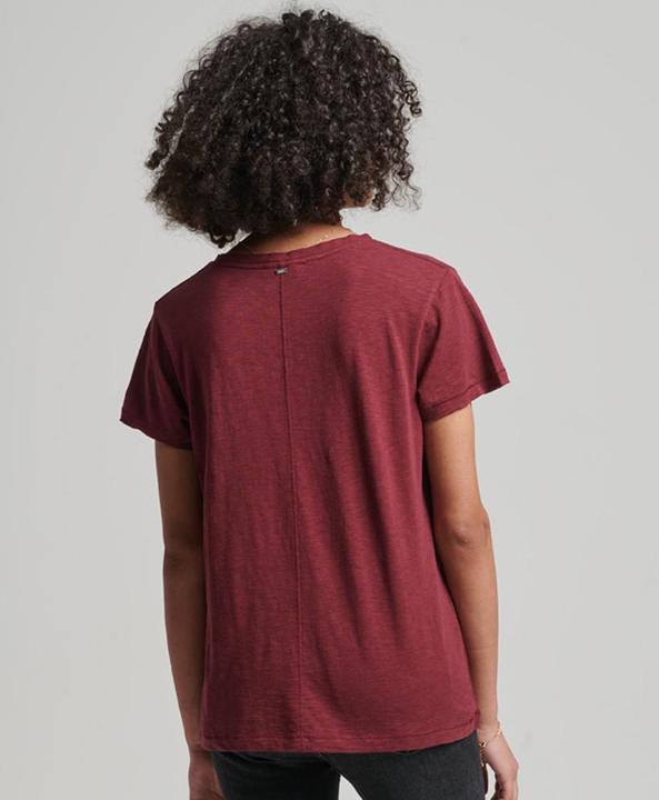 Actual product image Superdry Woman's embroidered and flamed v-neck T-shirt (XXS)