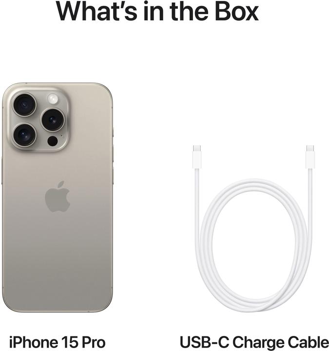 Productafbeelding Apple iPhone 15 Pro (128 GB, Natuurlijk titanium, 6.10", SIM + eSIM, 48 Mpx, 5G)