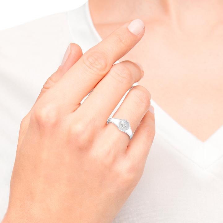 Immagine prodotto S.Oliver Anelli da donna, argento 925, zirconia cubica sintetica, madreperla | stella (54, 925 Argento)