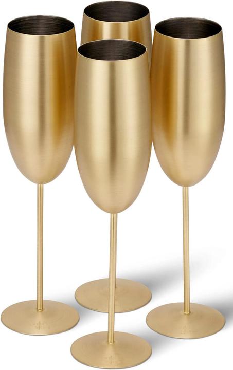 Produktbild Oak & Steel 4 Edelstahl Sektglaeser (28.50 cl, 4 Gläser, Sektgläser)