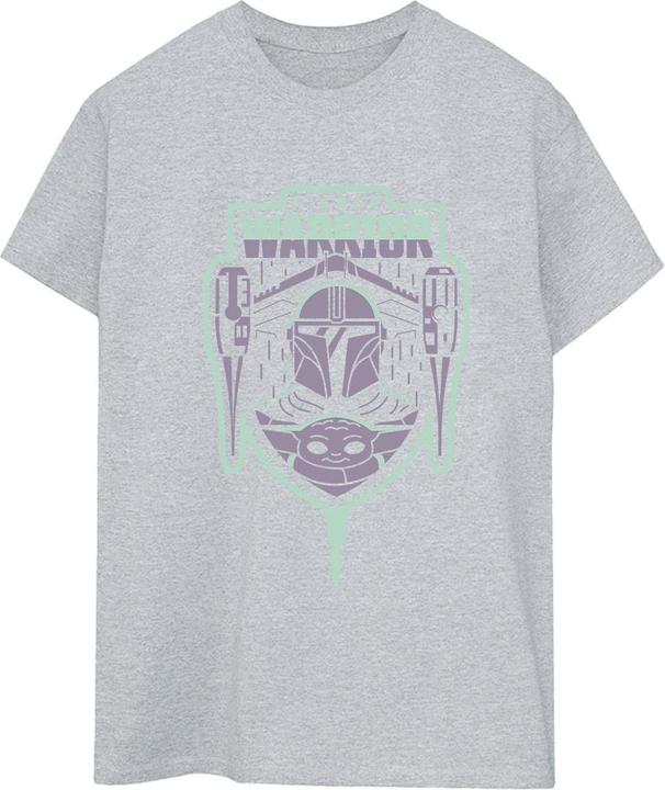 Star Wars The Mandalorian Fierce Warrior Patch TShirt (L)