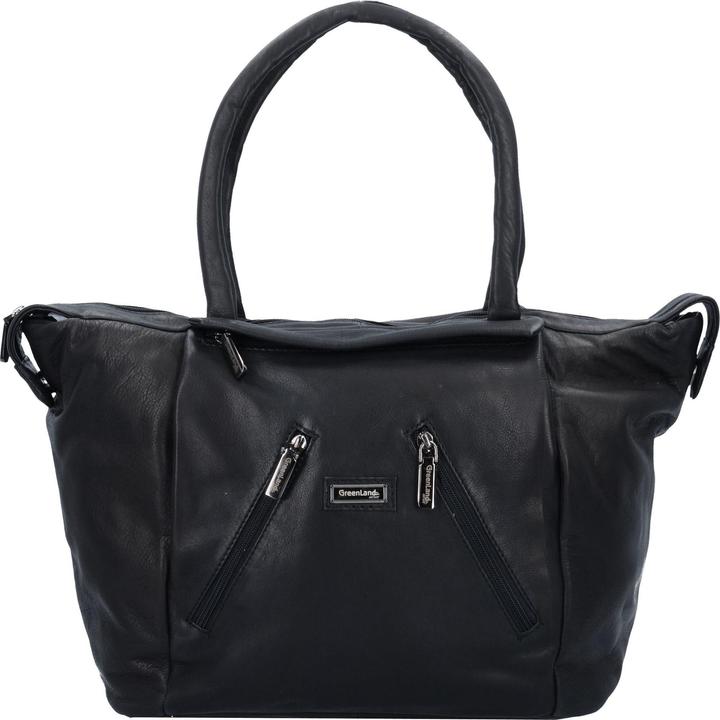 Immagine prodotto Greenland Nature Borsa Shopper in Nappa Nera in Pelle 33 cm (12 l)