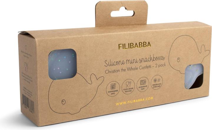 Produktbild Filibabba Set mit 2 kleinen Brotdosen – Christian der Wal – Konfetti