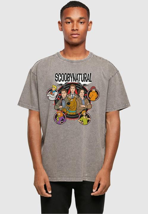 Actual product image Absolute Cult Scooby - Natural Characters Acid Washed Oversized Tee - 114391 (L)