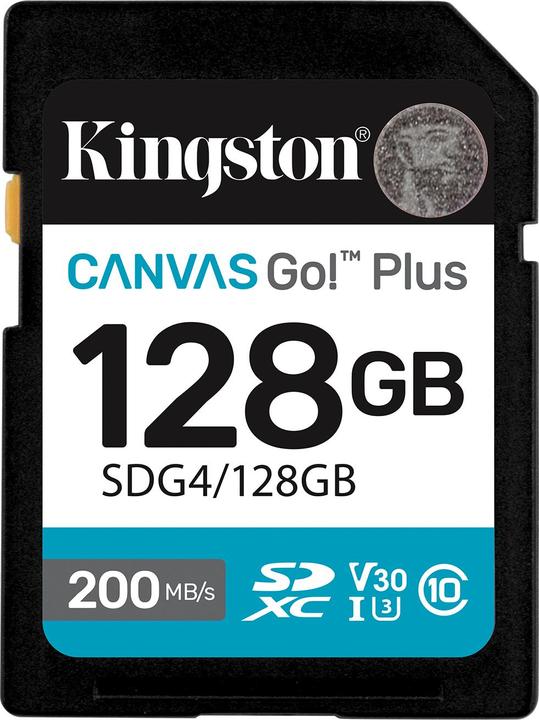 Produktbild Kingston Card Canvas Go Plus SDG4 (128 GB, SDXC, U3, UHS-I)