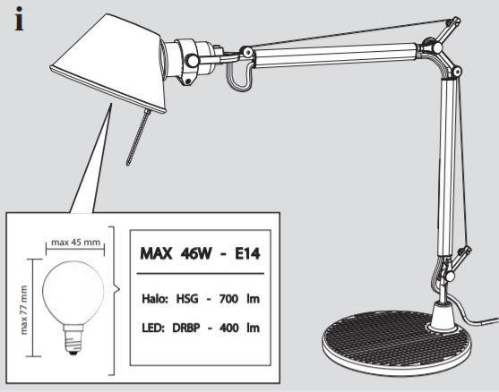 Actual product image Artemide Tolomeo Micro (E14)