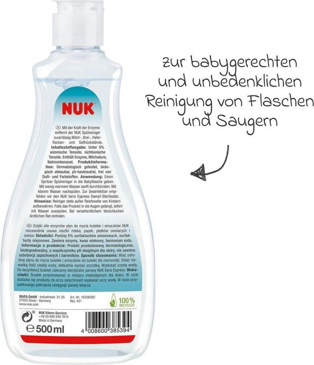 Actual product image NUK Rinsing cleaner 500ml for cleaning bottles and teats (500 ml)