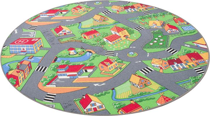 Produktbild Snapstyle Kinder Spiel Teppich Little Village Grün Rund (160 x 160 cm)