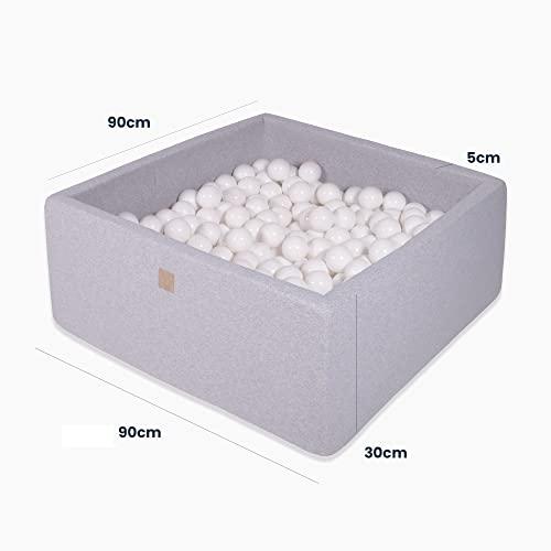 Produktbild Activity Board Bällebad Baby - Quadrat 90x90x40cm Baby Pool für Kinder mit 200 Bälle, Baumwolle, Hellrosa: