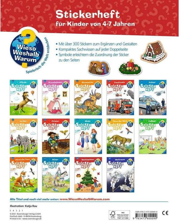 Produktbild Ravensburger Wieso? Weshalb? Warum? Stickerheft: Weihnachten