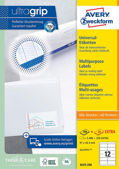 Actual product image Avery Universal Labels
