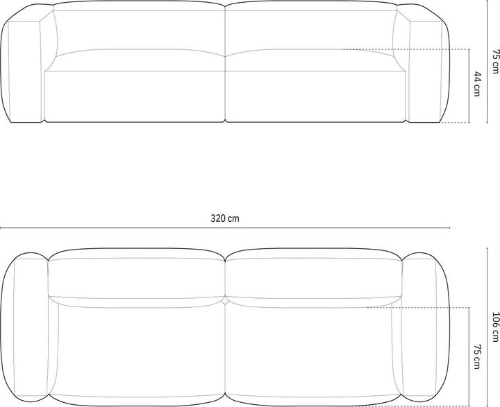 Actual product image Micadoni Modular Sofa, "Martina", 4 Seats, 320x106x75 Made in Europe (4-seater)