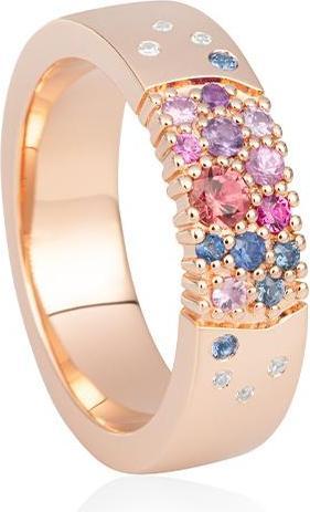 Breuning RING - E.ROSA TURMALIN/Brill. 0,035 Ct. H/si (57, 585/14 K Gold)