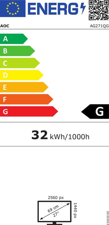 Energie-Label AOC Ag271qg (2560 x 1440 Pixel, 27")