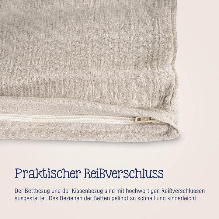 Produktbild Julius Zöllner Musselin Bettwäsche, Sand (80 x 80 cm, 35 x 40 cm)