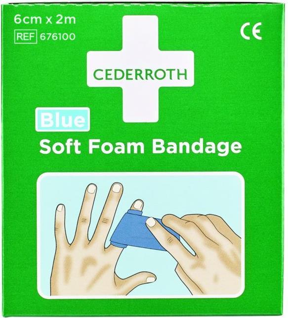 Produktbild Cederroth Pflaster und Bandage Soft Foam selbsthaftend elastisch, blau Rolle 6 cm x 2 m (1 x)