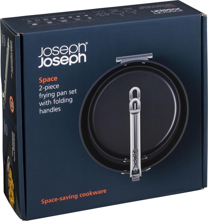 Actual product image Joseph Joseph Space frying pan folding handles set of 2 with pan guard (28 cm, Frying pan, Aluminium)