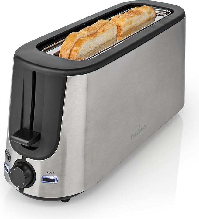 Image du produit Nedis Grille-pain Acier inoxydable Série 1 Fentes Niveaux de brunissage : 6 Fonction décongélation (Prise UE)