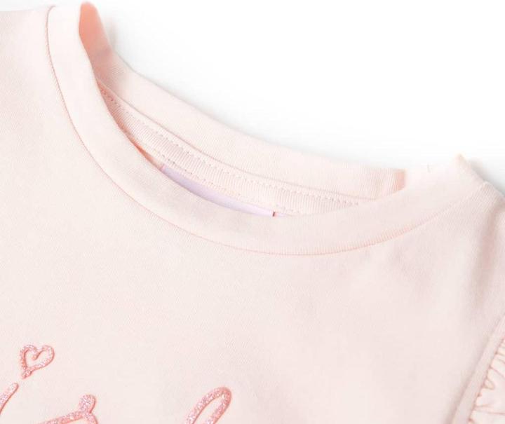 Immagine prodotto VidaXL Maglietta da bambino con maniche a balze rosa pallido 128.Materiale (128)