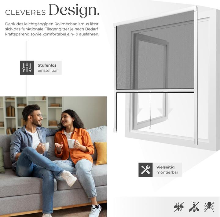 Actual product image tectake Insect screen roller blind (110 x 160 cm)