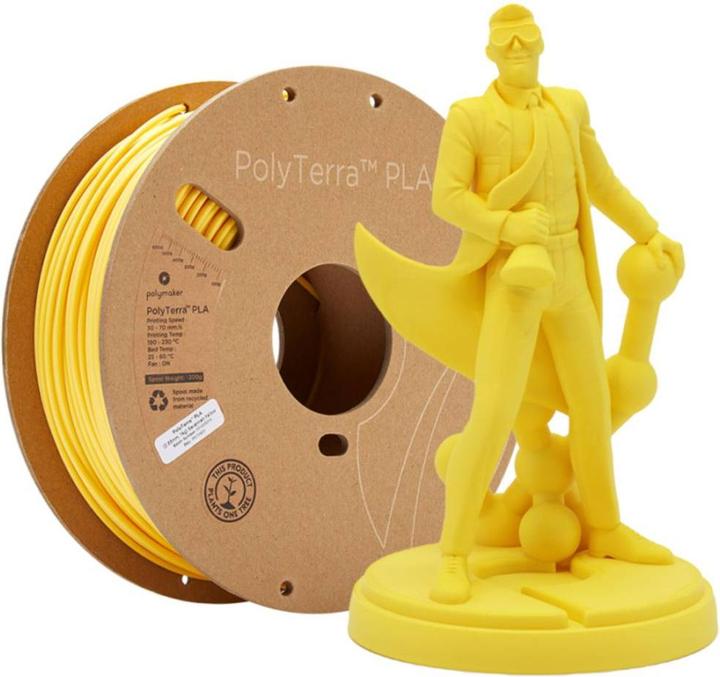 Actual product image Polymaker PolyTerra (PLA, 1.75 mm, 1000 g, Yellow)