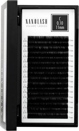 Actual product image Nanolash Volume Lashes False Lashes for Professional Eyelash Extensions 11mm 0.10 C (Artificial eyelashes)