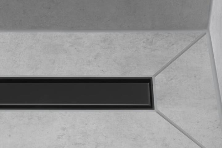 Actual product image hansgrohe Shower channel RainDrain Match, with height-adjustable frame 800 mm, matt black (800 mm)