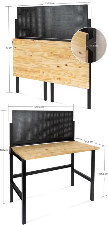 Image du produit CarTech Établi rétractable (120 cm, 64 cm)