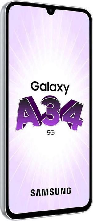 Actual product image Samsung Galaxy A34 5G (128 GB, Awesome Silver, 6.60", Dual SIM, 48 Mpx, 5G)