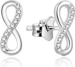 Beneto Delicate silver earrings with zirconia Infinity AGUP2062