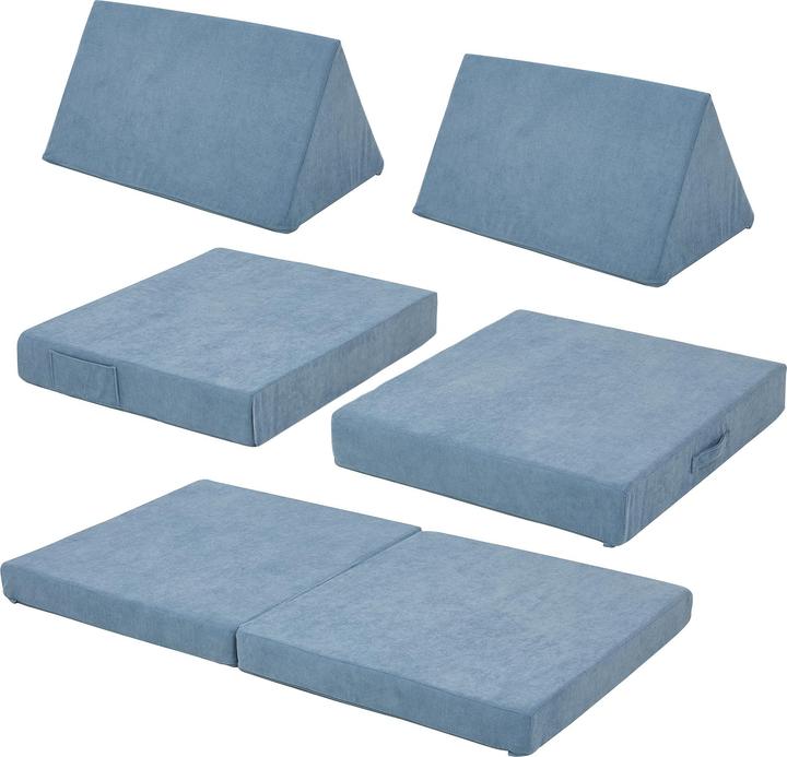 En.Casa Spielsofa Norhulta 5-tlg. 120x66x46 cm Cord Blau (Kindersofa)
