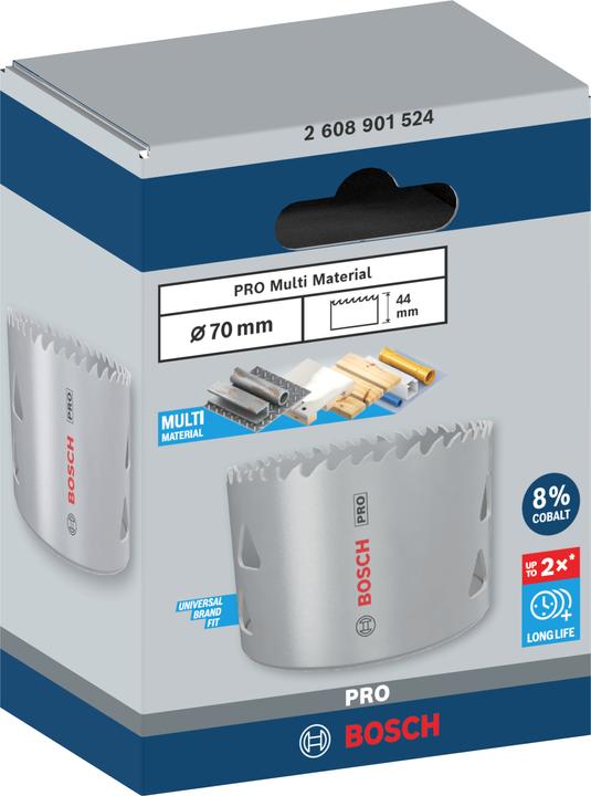 Produktbild Bosch Professional Zubehör PRO Multi Material Lochsäge, 70 mm, mit Gewinde (70 mm)