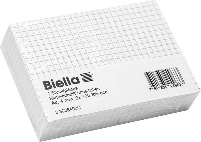 Produktbild Biella Karteikarten kariert A8 (A8, 200 g/m², 200 x)