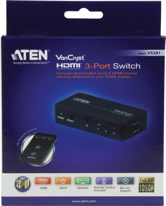Immagine prodotto Aten VS381 Interruttore HDMI a 3 porte